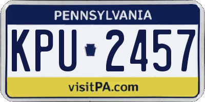 PA license plate KPU2457