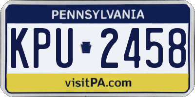 PA license plate KPU2458