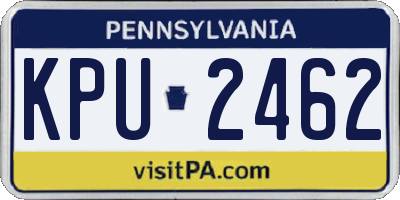 PA license plate KPU2462