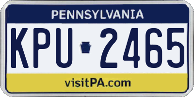 PA license plate KPU2465