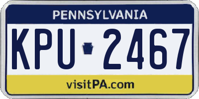 PA license plate KPU2467