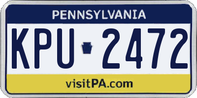 PA license plate KPU2472