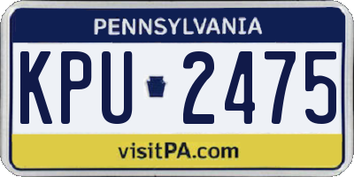 PA license plate KPU2475