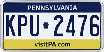 PA license plate KPU2476