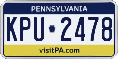 PA license plate KPU2478
