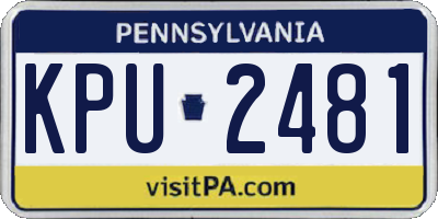 PA license plate KPU2481