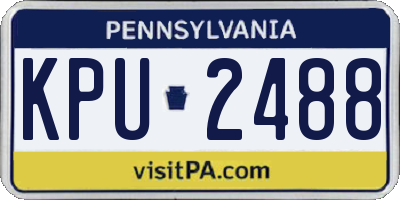 PA license plate KPU2488