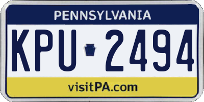 PA license plate KPU2494