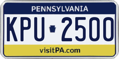 PA license plate KPU2500