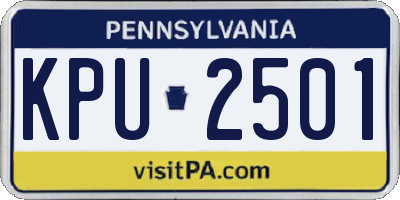 PA license plate KPU2501