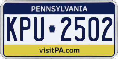 PA license plate KPU2502