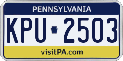 PA license plate KPU2503