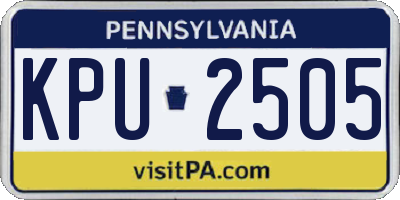 PA license plate KPU2505