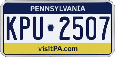 PA license plate KPU2507