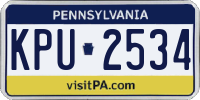 PA license plate KPU2534