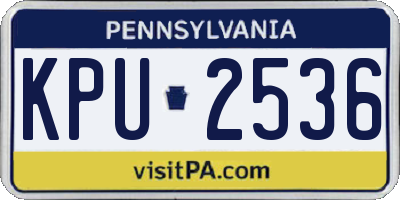 PA license plate KPU2536