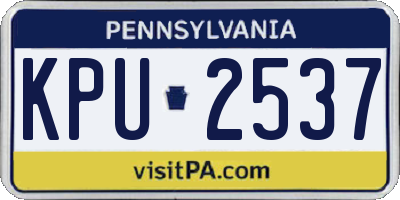 PA license plate KPU2537