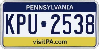 PA license plate KPU2538