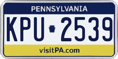 PA license plate KPU2539