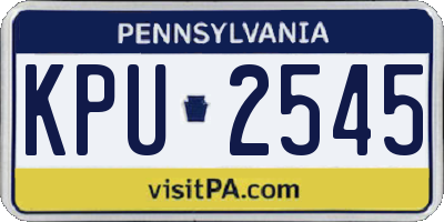 PA license plate KPU2545