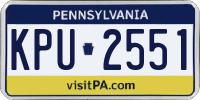 PA license plate KPU2551