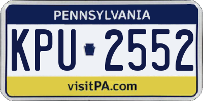 PA license plate KPU2552