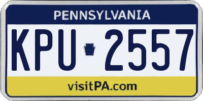 PA license plate KPU2557