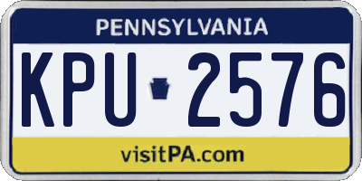 PA license plate KPU2576