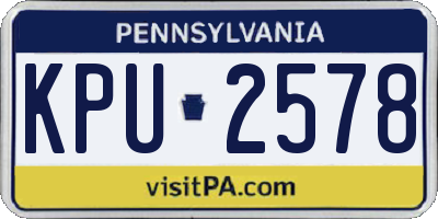 PA license plate KPU2578