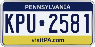 PA license plate KPU2581