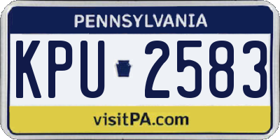 PA license plate KPU2583