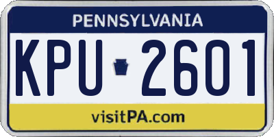 PA license plate KPU2601