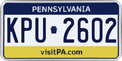 PA license plate KPU2602
