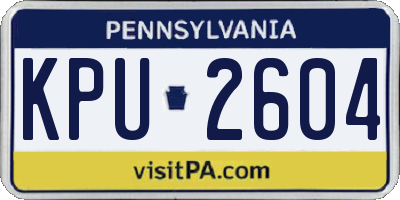 PA license plate KPU2604