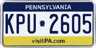 PA license plate KPU2605