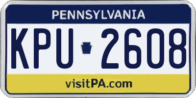 PA license plate KPU2608