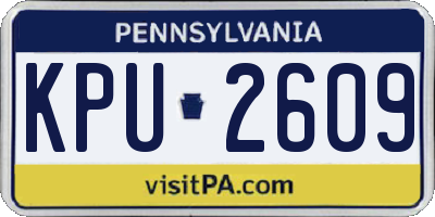 PA license plate KPU2609