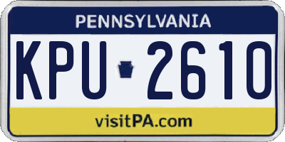 PA license plate KPU2610