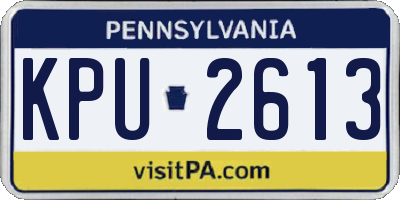 PA license plate KPU2613
