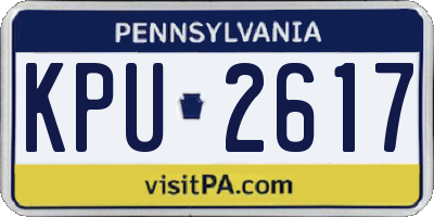 PA license plate KPU2617