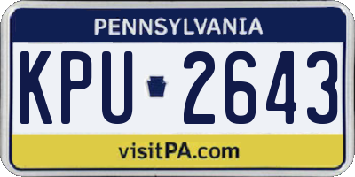 PA license plate KPU2643