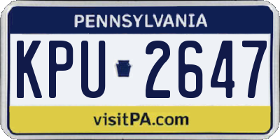 PA license plate KPU2647