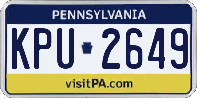 PA license plate KPU2649