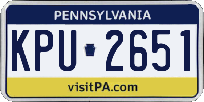 PA license plate KPU2651