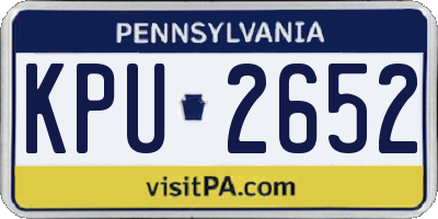 PA license plate KPU2652