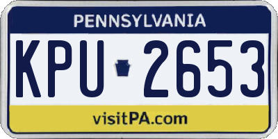 PA license plate KPU2653