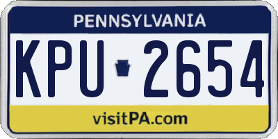 PA license plate KPU2654