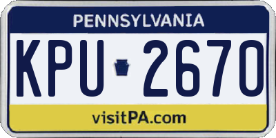 PA license plate KPU2670