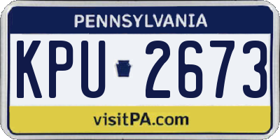 PA license plate KPU2673