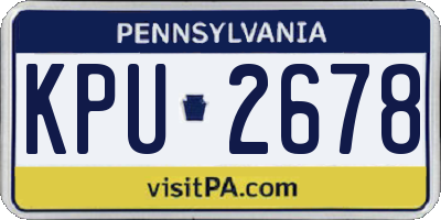 PA license plate KPU2678